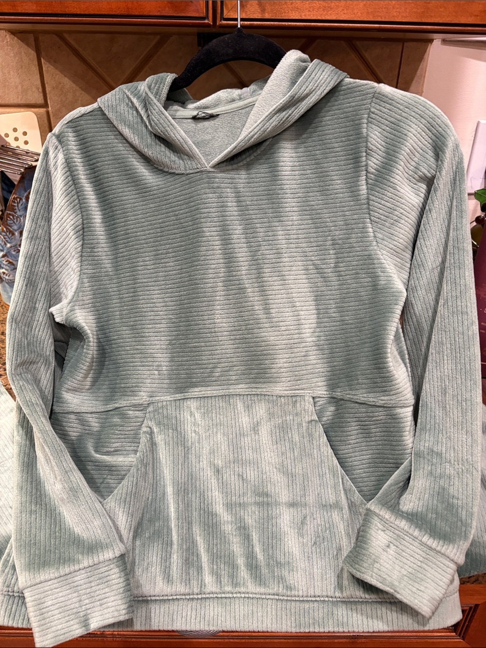 all in motion Sage Green Ribbed Hoodie Sweatshirt